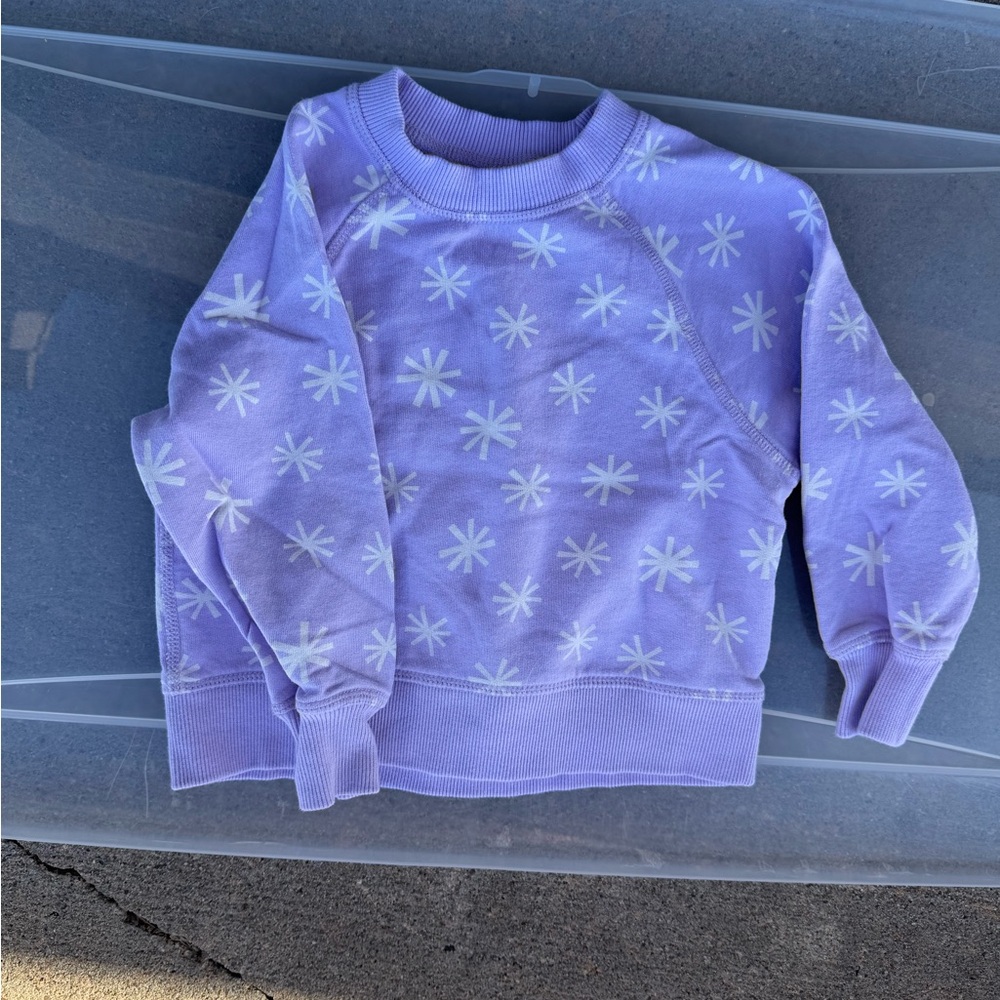Hanna Andersson Purple Sweatshirt with White Snowflakes